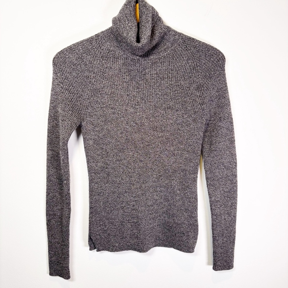Theory Gray Wool Turtleneck Sweater
